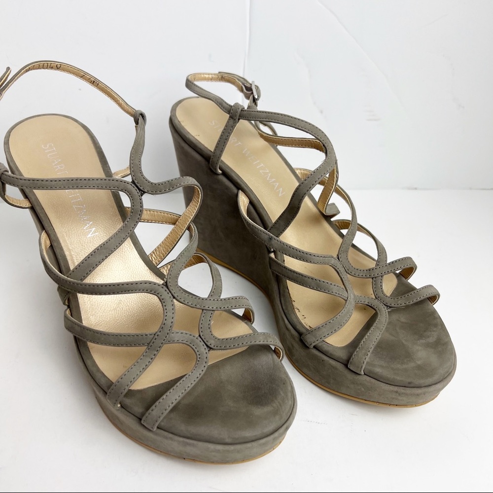Stuart Weizman Strappy Open Toe Wedge Sandals - image 1